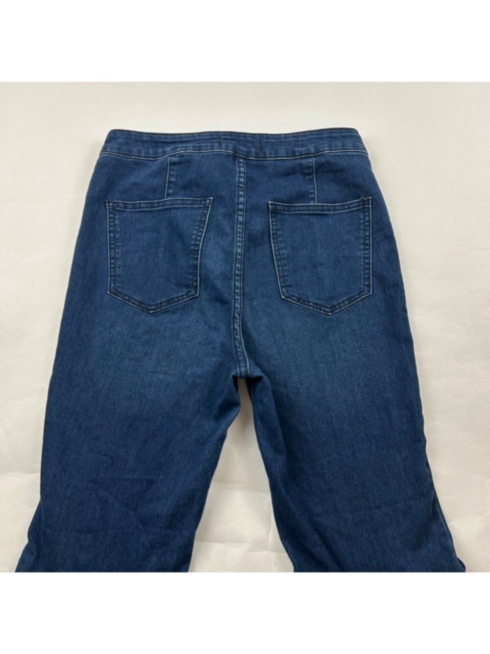 Free People Dark Wash Stretch Denim Just Float On High Rise Flare Jeans 29 - Picture 7 of 7
